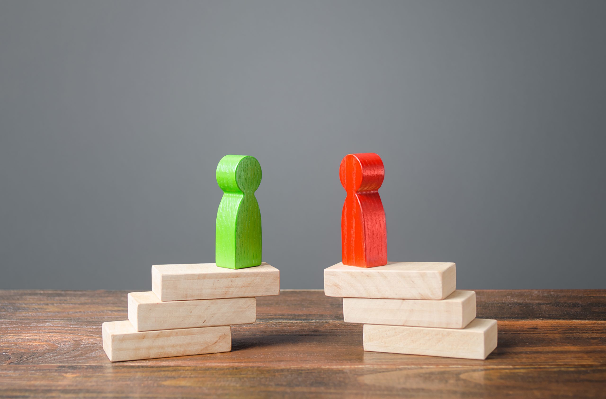 Green and red men meet for a treaty. Candidates Political Debate. Civilized resolution of conflicts and disputes, search for compromise. Confrontation between rivals. Truce and peace