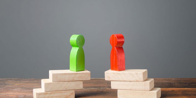 Green and red men meet for a treaty. Candidates Political Debate. Civilized resolution of conflicts and disputes, search for compromise. Confrontation between rivals. Truce and peace